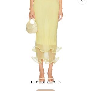 Simkhai Elegant Light Yellow Midi Skirt